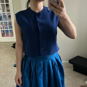 Zara blue cropped length vest. S